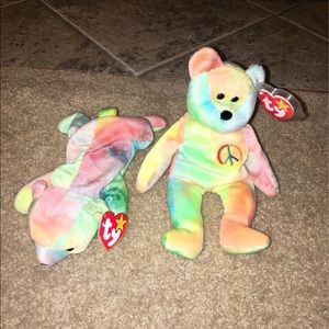 Ty Beanie Babies Sammy and Peace Bears
